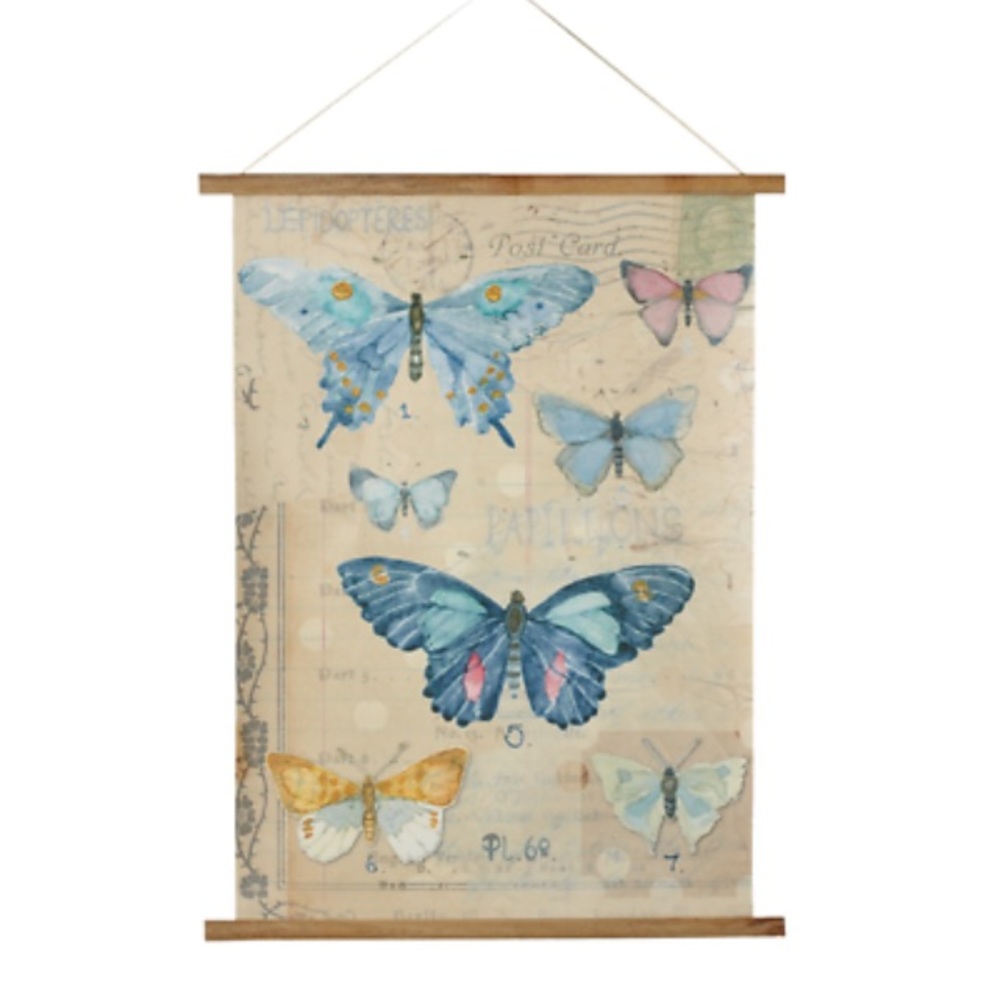 Pastel Rolled Butterfly Wall Canvas Poster Art